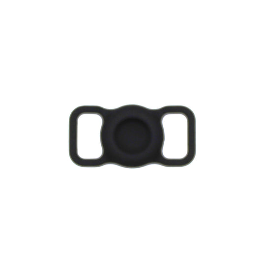 Black silicone two-hole slide on air tag holder
