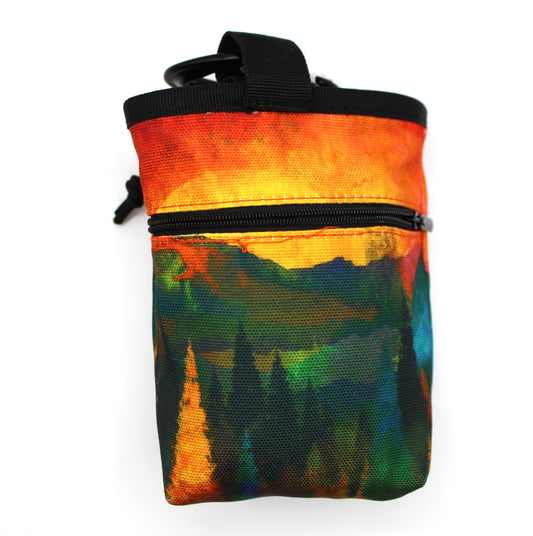 Colorful treat pouch with nature-inspired design